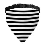 Black And White Striped Pattern Print Over The Collar Dog Bandana