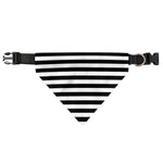 Black And White Striped Pattern Print Over The Collar Dog Bandana