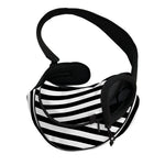 Black And White Striped Pattern Print Pet Sling Carrier