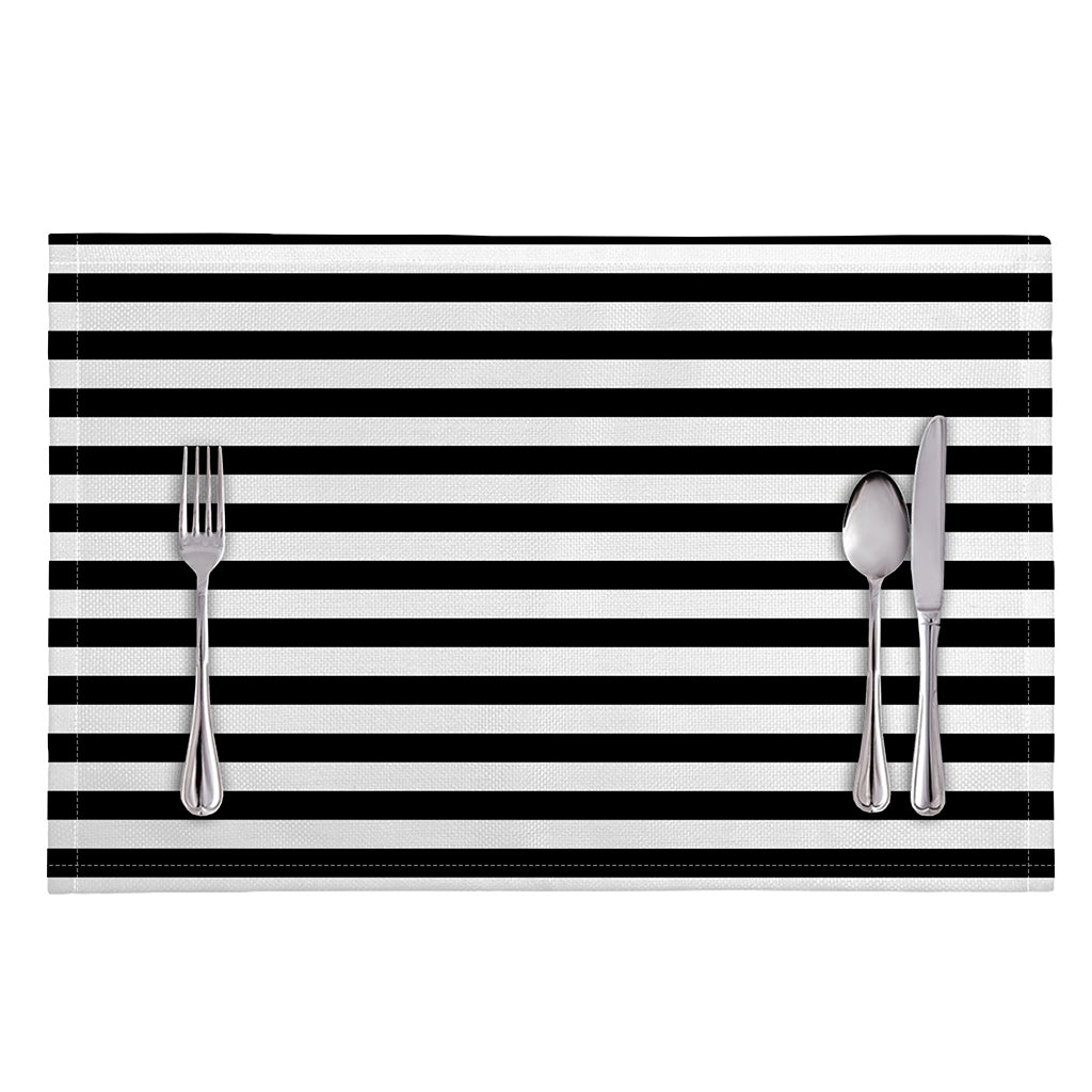Black And White Striped Pattern Print Placemat
