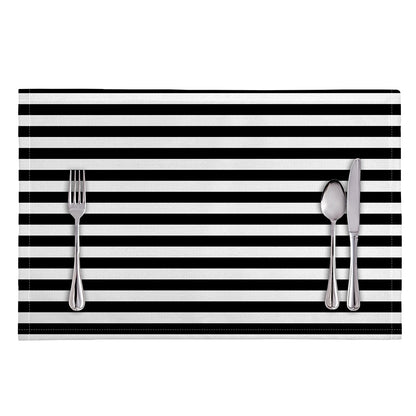 Black And White Striped Pattern Print Placemat