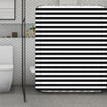 Black And White Striped Pattern Print Polyester Shower Curtain