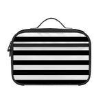 Black And White Striped Pattern Print Portable Lunch Bag