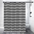 Black And White Striped Pattern Print Premium Shower Curtain
