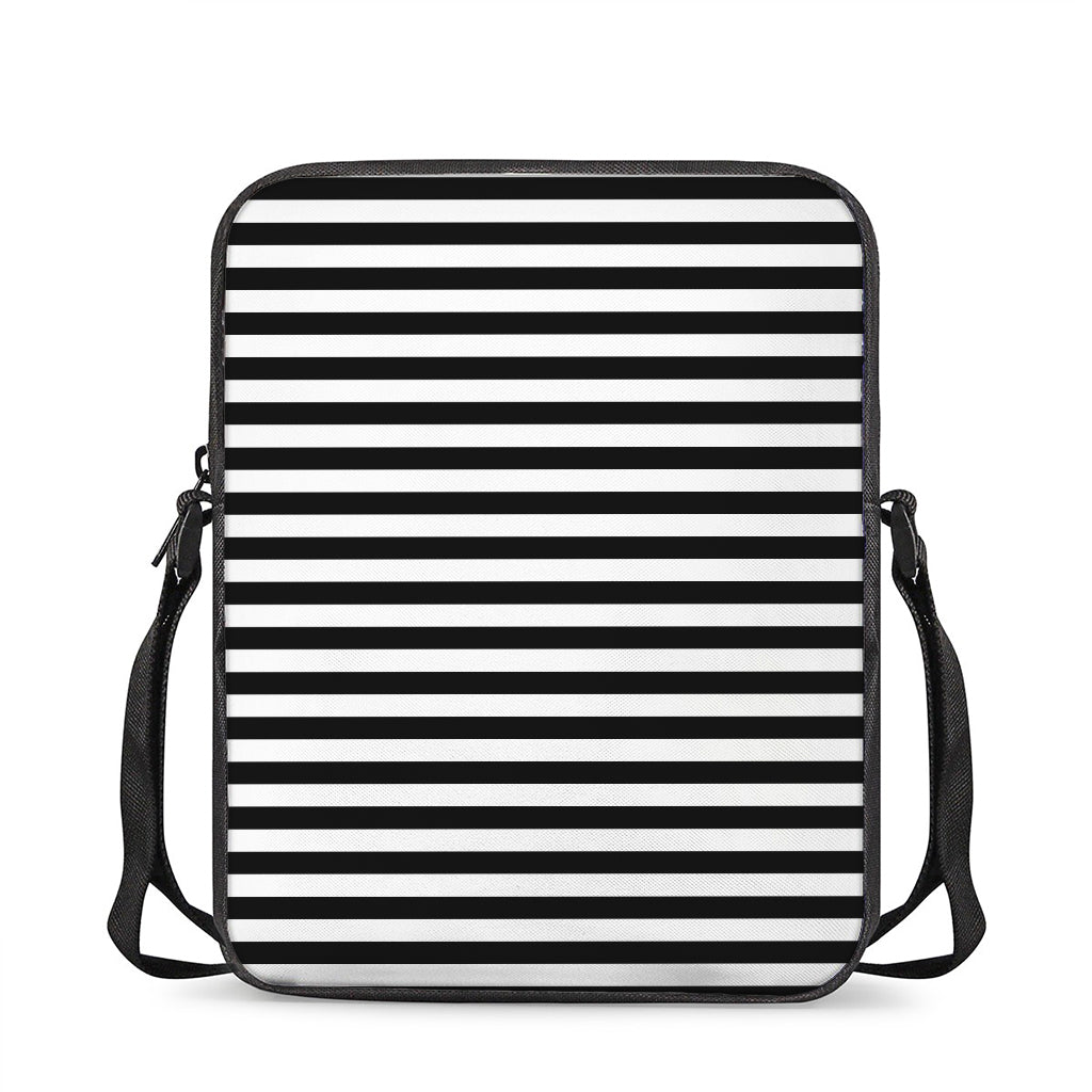 Black And White Striped Pattern Print Rectangular Crossbody Bag