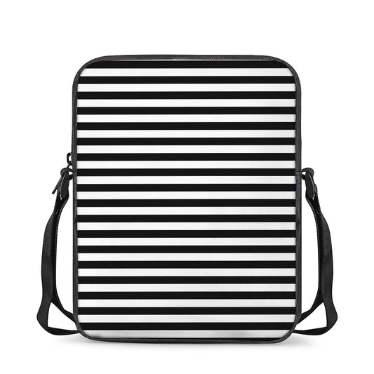 Black And White Striped Pattern Print Rectangular Crossbody Bag