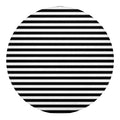 Black And White Striped Pattern Print Round Blanket