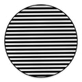 Black And White Striped Pattern Print Round Floor Mat