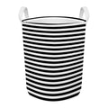 Black And White Striped Pattern Print Round Laundry Basket