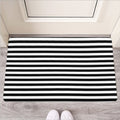 Black And White Striped Pattern Print Rubber Doormat