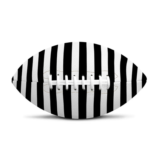 Black And White Striped Pattern Print Rugby Ball