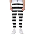 Black And White Striped Pattern Print Joggers