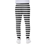 Black And White Striped Pattern Print Scuba Joggers