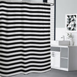 Black And White Striped Pattern Print Shower Curtain