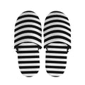 Black And White Striped Pattern Print Slippers