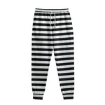 Black And White Striped Pattern Print Sweatpants