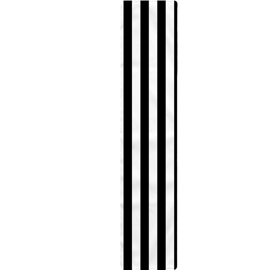 Black And White Striped Pattern Print Table Runner
