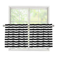 Black And White Striped Pattern Print Tier Curtains