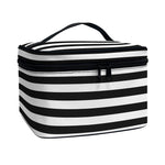 Black And White Striped Pattern Print Travel Makeup Bag