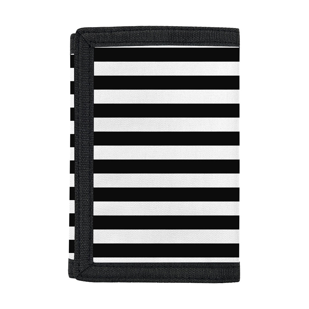 Black And White Striped Pattern Print Trifold Wallet