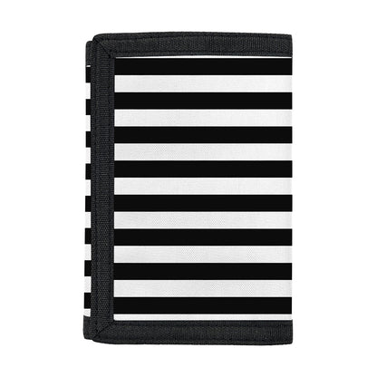 Black And White Striped Pattern Print Trifold Wallet