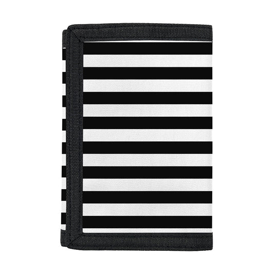 Black And White Striped Pattern Print Trifold Wallet