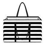 Black And White Striped Pattern Print Utility Tote Bag