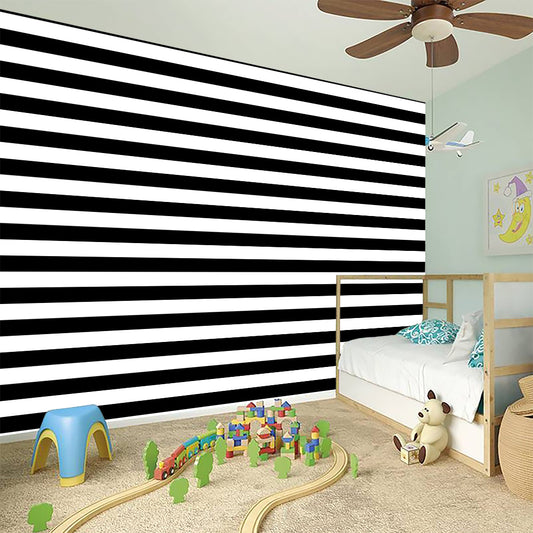 Black And White Striped Pattern Print Wall Sticker