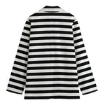 Black And White Striped Pattern Print Women's Blazer