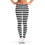 Black And White Striped Pattern Print Women's Leggings