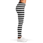 Black And White Striped Pattern Print Women's Leggings