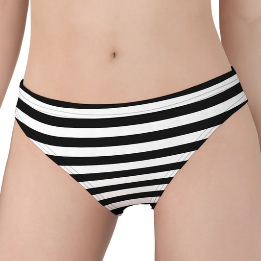 Black And White Striped Pattern Print Women's Panties