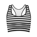 Black And White Striped Pattern Print Women's Sports Bra