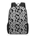 Black And White Sunflower Pattern Print 17 Inch Backpack