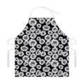 Black And White Sunflower Pattern Print Adjustable Apron