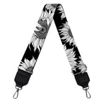 Black And White Sunflower Pattern Print Bag Strap