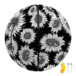 Black And White Sunflower Pattern Print Basketball