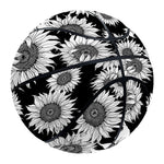 Black And White Sunflower Pattern Print Basketball