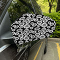 Black And White Sunflower Pattern Print Car Side Mirror Covers