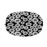 Black And White Sunflower Pattern Print Car Side Mirror Covers