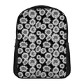 Black And White Sunflower Pattern Print Casual Backpack