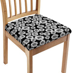 Black And White Sunflower Pattern Print Chair Cushion Cover