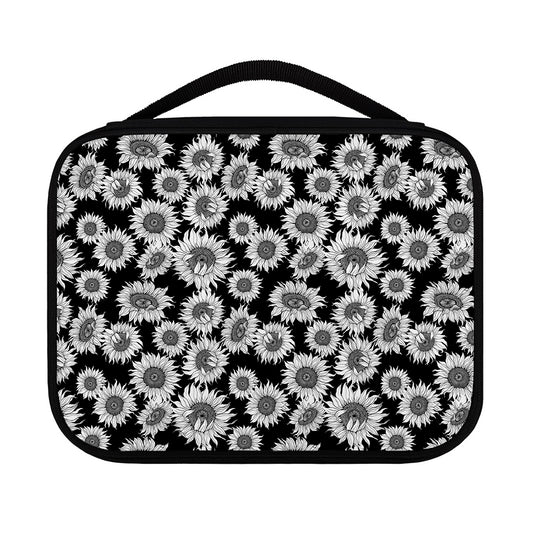 Black And White Sunflower Pattern Print Classic Bible Case