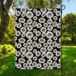 Black And White Sunflower Pattern Print Garden Flag