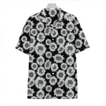 Black And White Sunflower Pattern Print Hawaiian Shirt