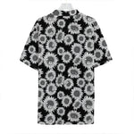 Black And White Sunflower Pattern Print Hawaiian Shirt
