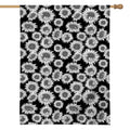 Black And White Sunflower Pattern Print House Flag