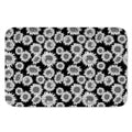 Black And White Sunflower Pattern Print Indoor Door Mat