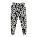 Black And White Sunflower Pattern Print Jogger Pants
