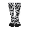 Black And White Sunflower Pattern Print Long Socks